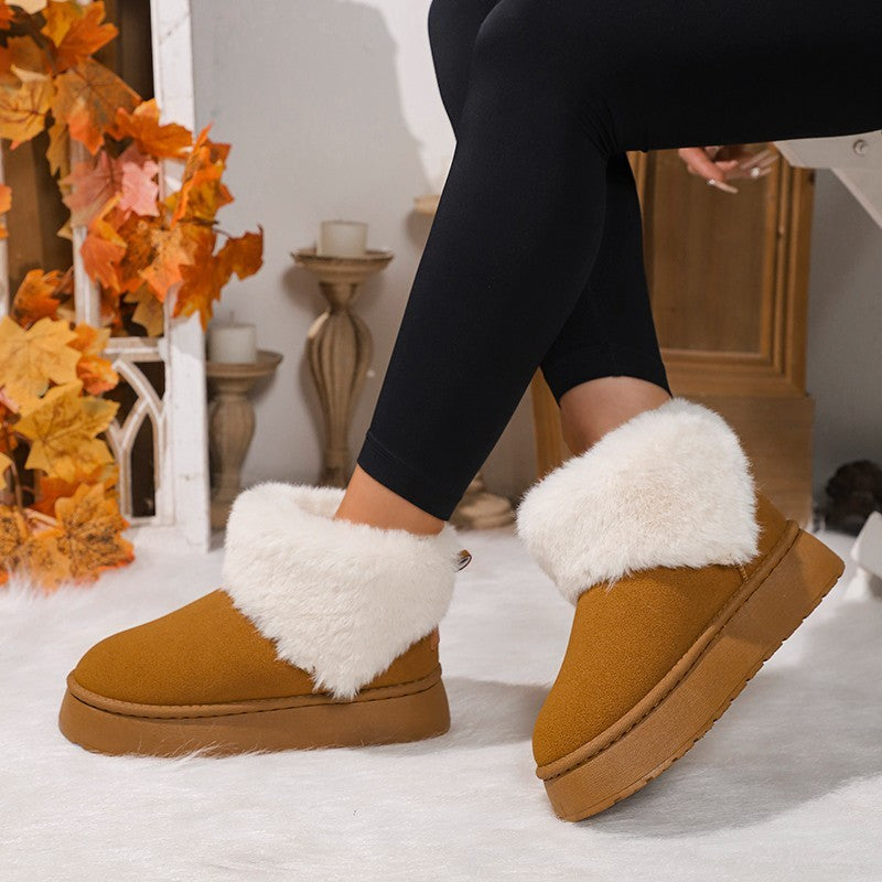 Bottes courtes de neige en peluche