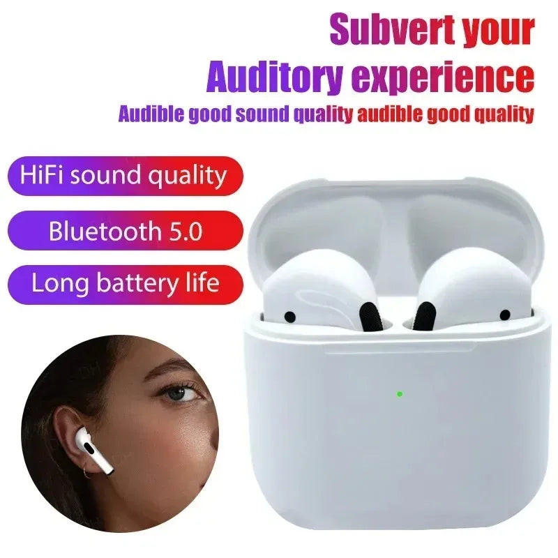Air Pro 4 TWS Wireless Bluetooth Earphones Headphones Mini Earpone Headset For PC Android Apple iPhone Earbuds Accessories