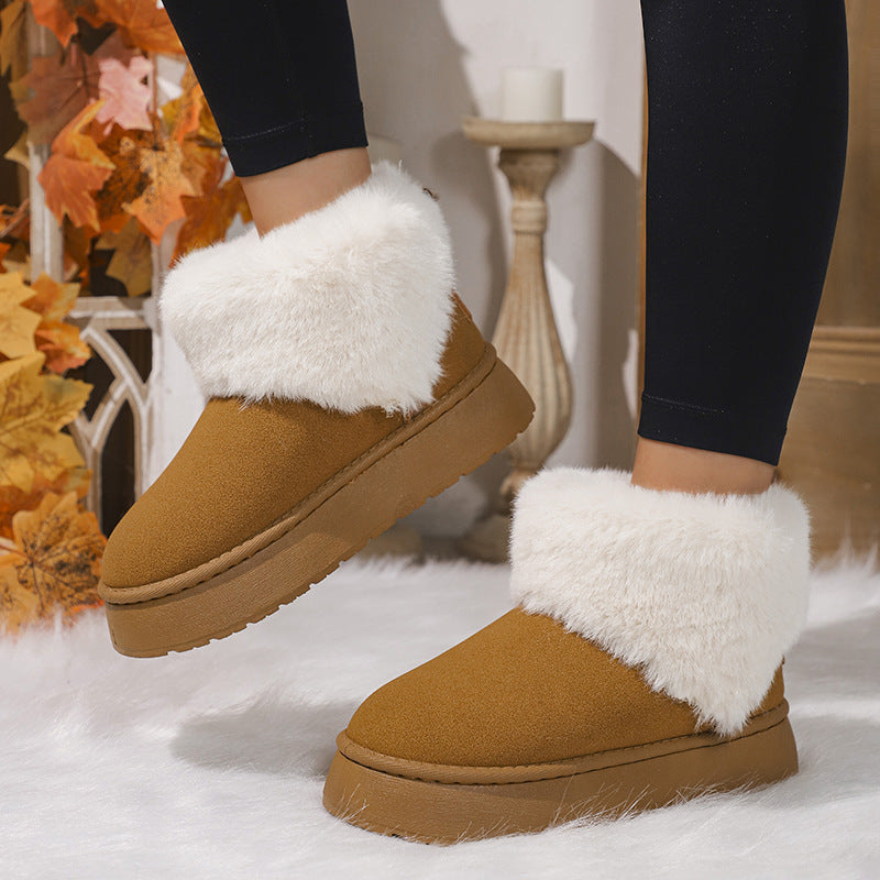 Bottes courtes de neige en peluche