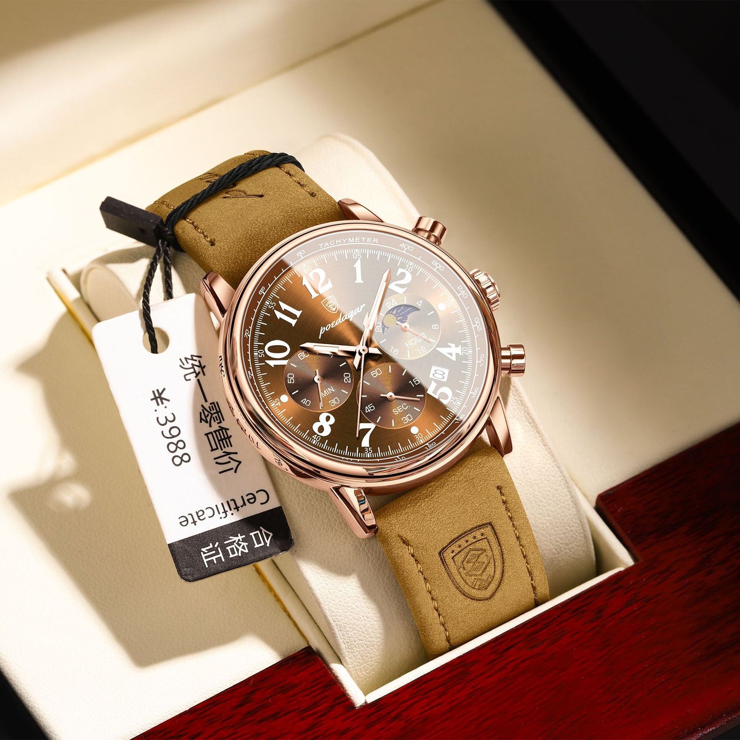 Montre à quartz étanche multifonctionnelle à la mode pour hommes