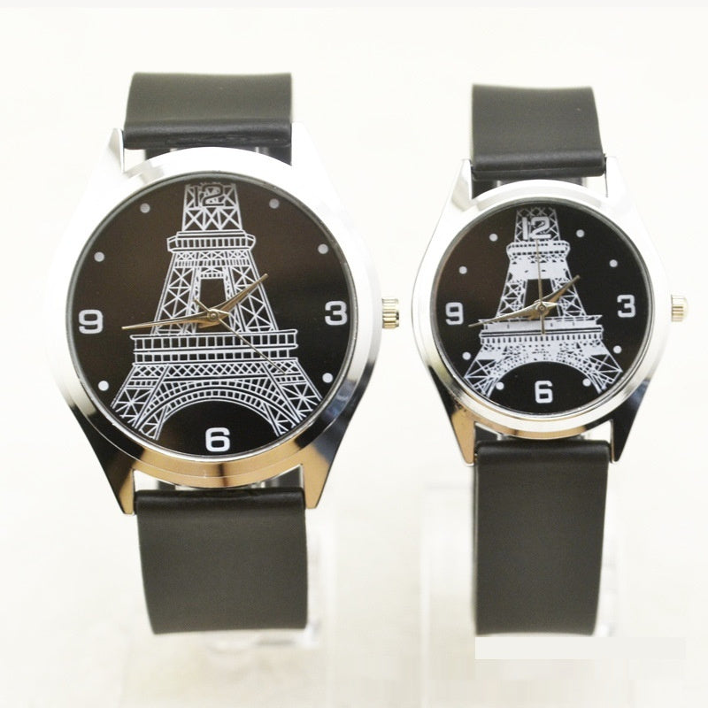 Montre pour couple à la mode de la Tour Eiffel de Paris