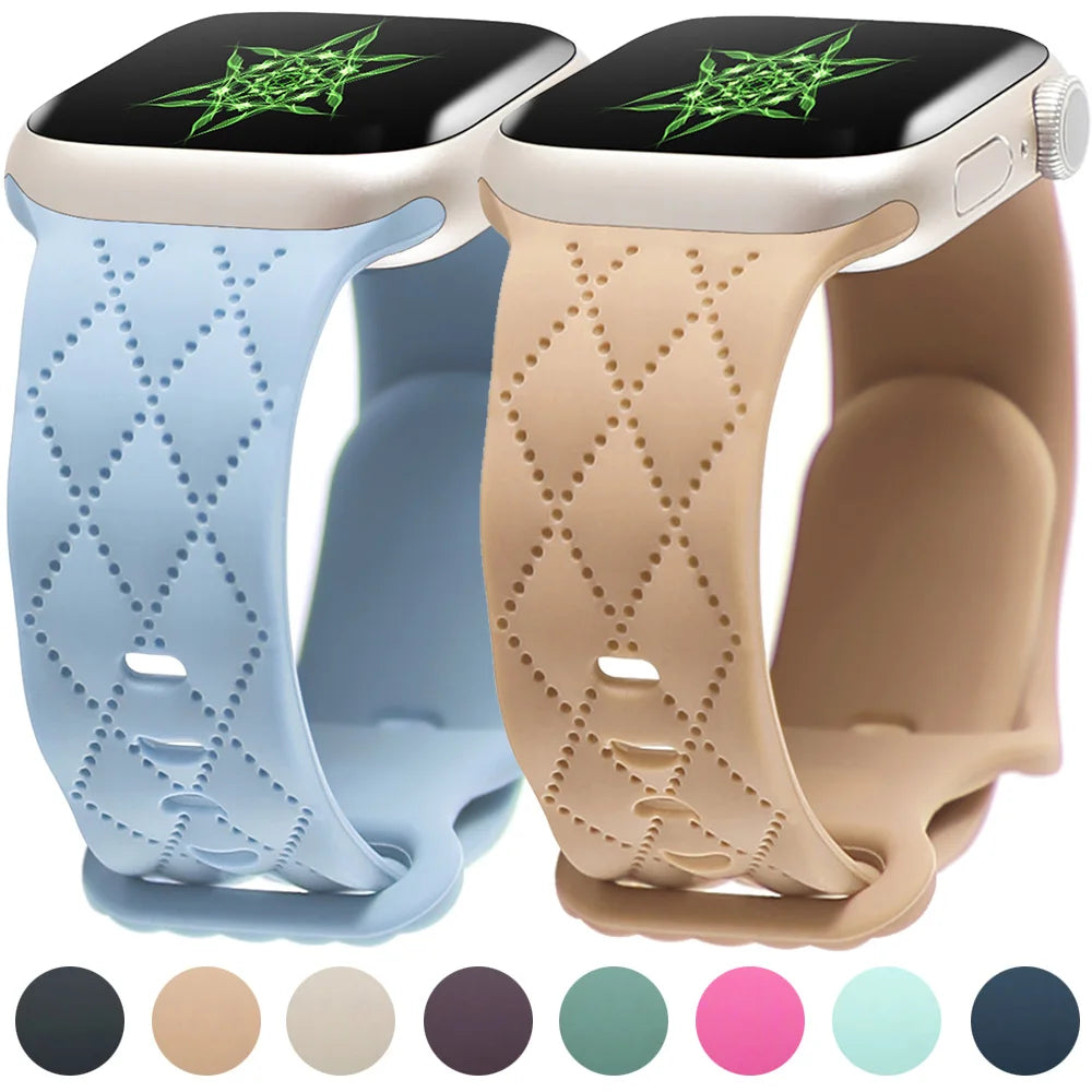 Bracelet en silicone pour Apple Watch. Disponible dans une variété de tailles et couleurs