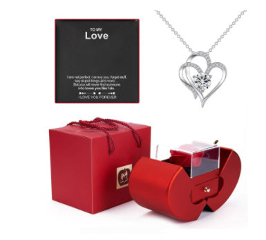 Boîte à bijoux de mode rouge pomme