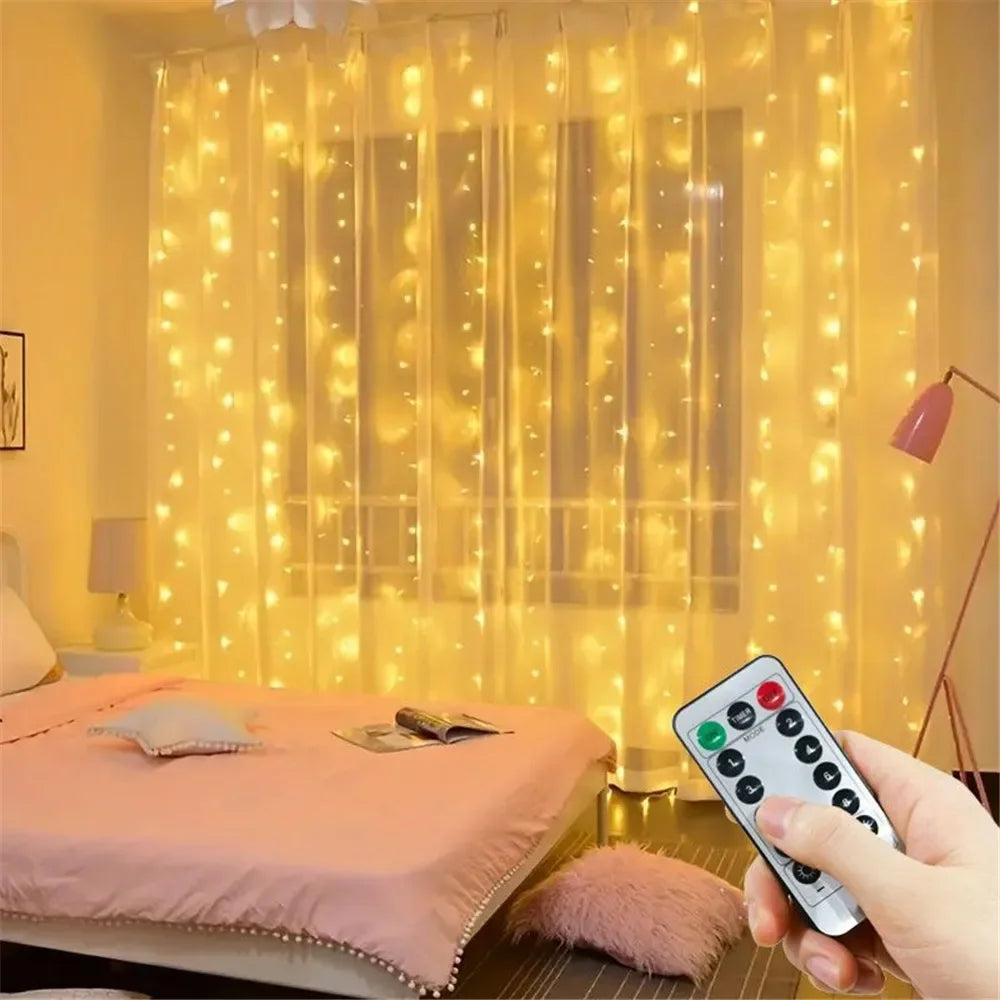 1pc USB 3x3/3*2/3*1 LED Curtain Bedroom Lights Garland Fairy Light Festoon Wedding Home Bedroom Decoration Lighting