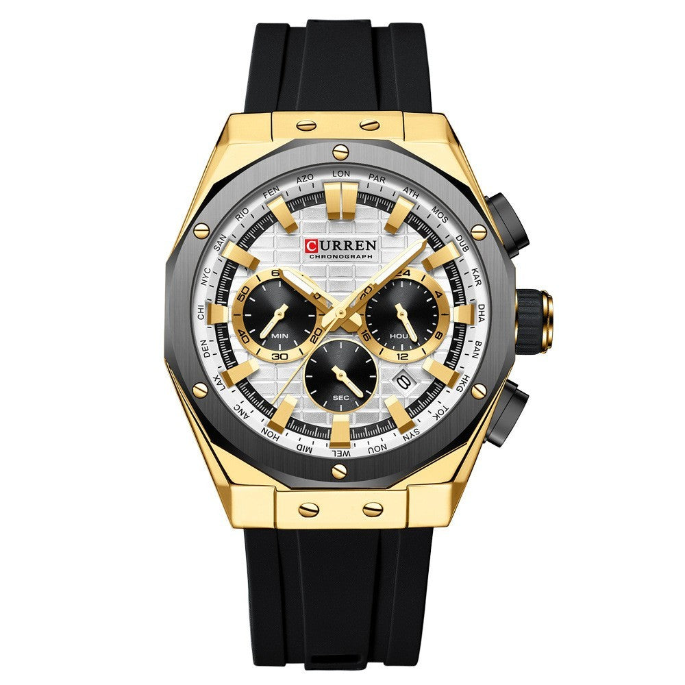 Montre quartz pour hommes avec calendrier