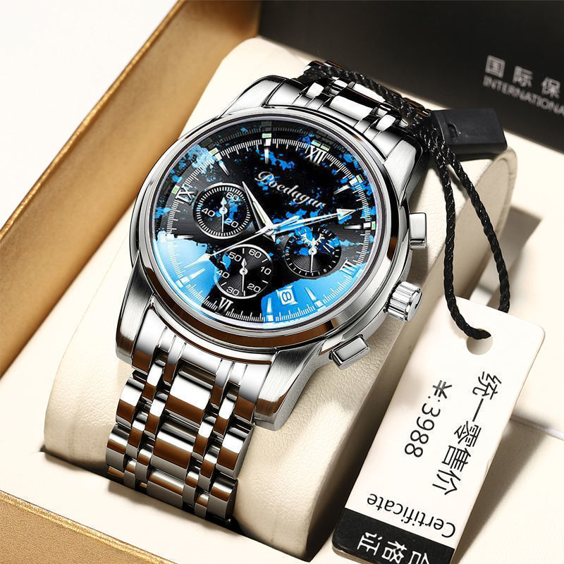 Montre multifonctionnelle pour hommes, étanche et lumineuse
