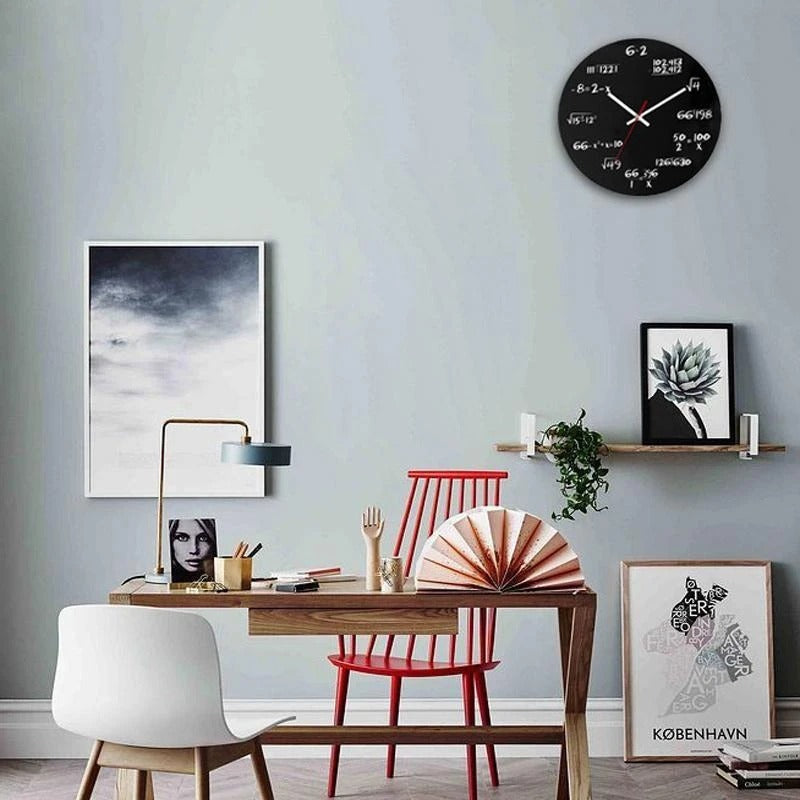 Horloge mathématique individuelle en bois