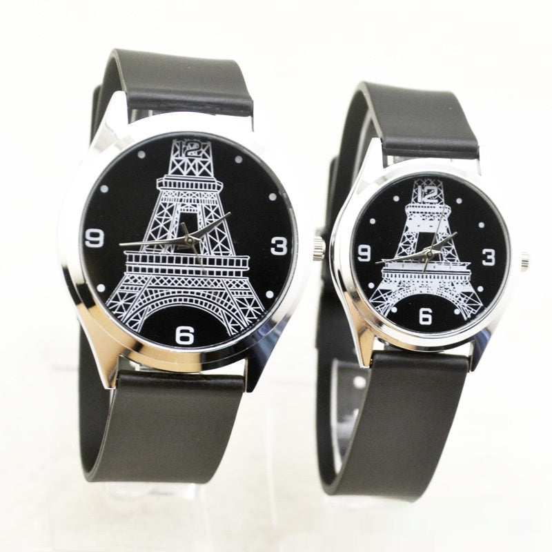 Montre pour couple à la mode de la Tour Eiffel de Paris