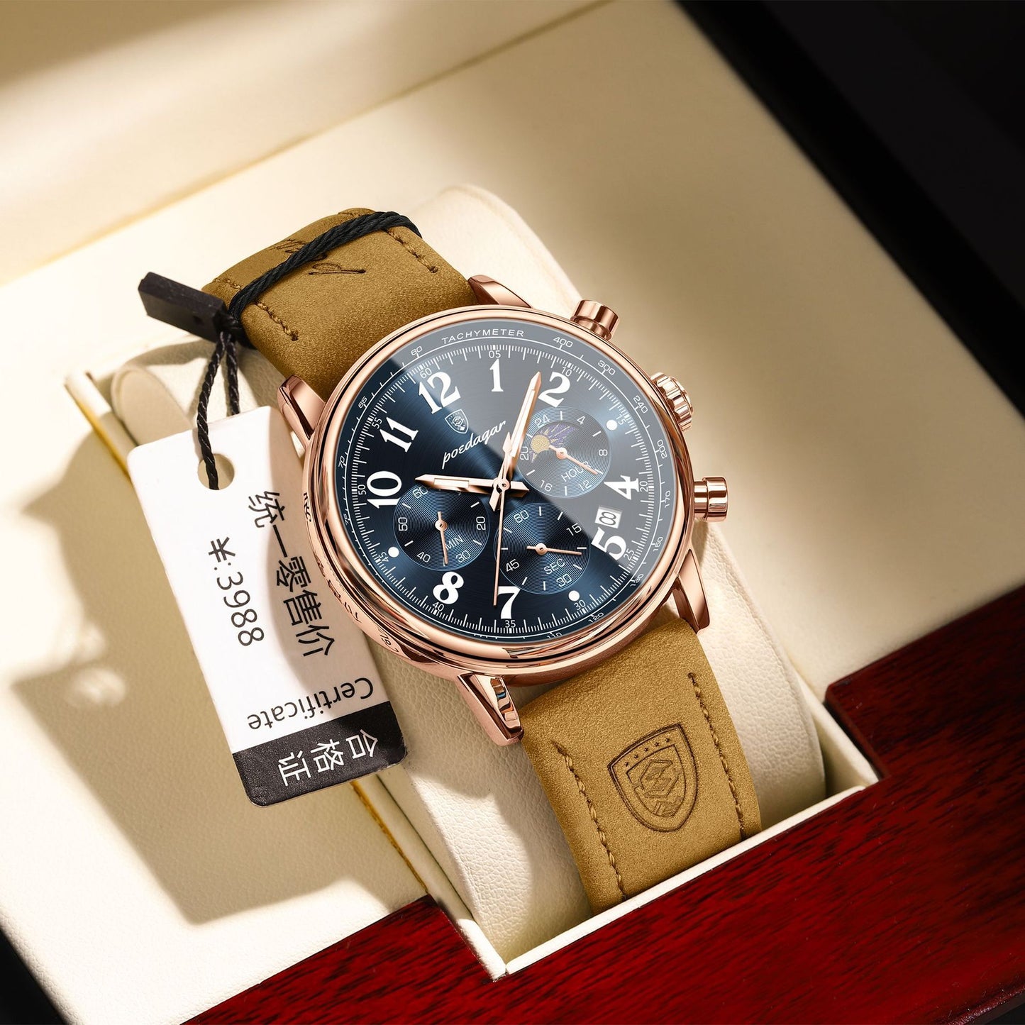 Montre à quartz étanche multifonctionnelle à la mode pour hommes