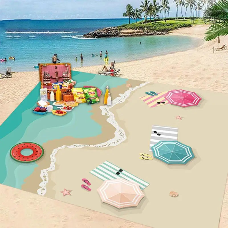 Waterproof Sandproof Beach Mat Folding Camping Supplies Blanket Portable Lightweight Outdoor Relax Picnic Travel Mat 200 X 210cm