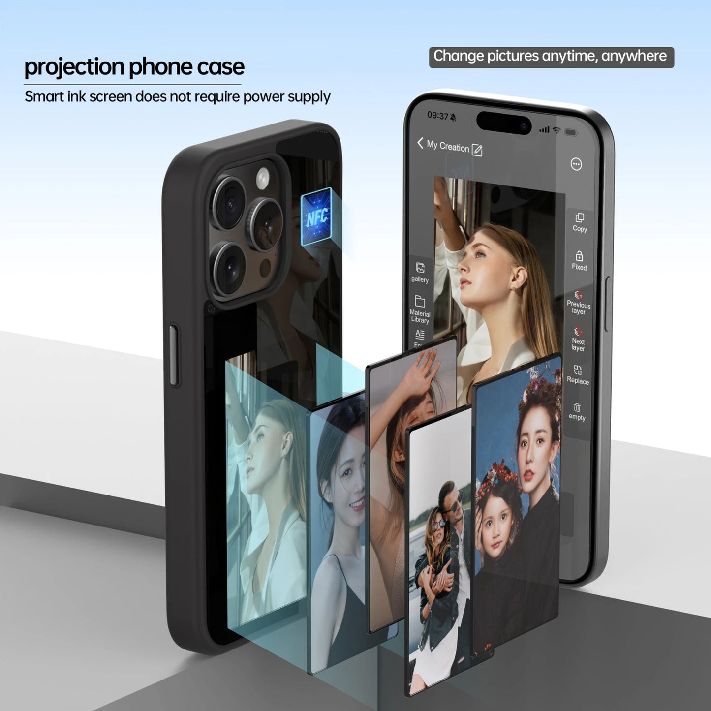 Coque Iphone E-lnk NFC avec écran 3,7 pouces, compatible iPhone 13 à 16