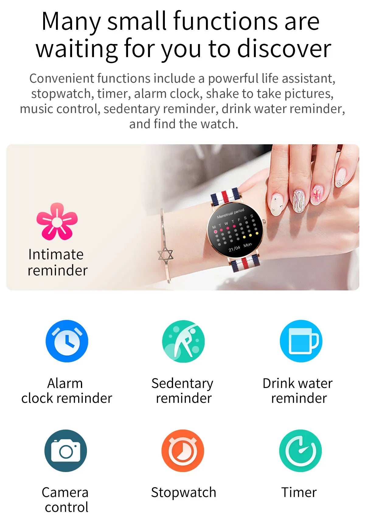 Montre connectée T8 pour femmes,