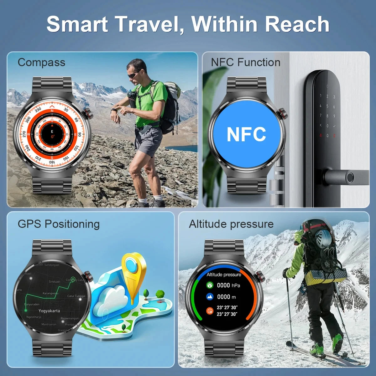 Montre intelligente GPS pour hommes