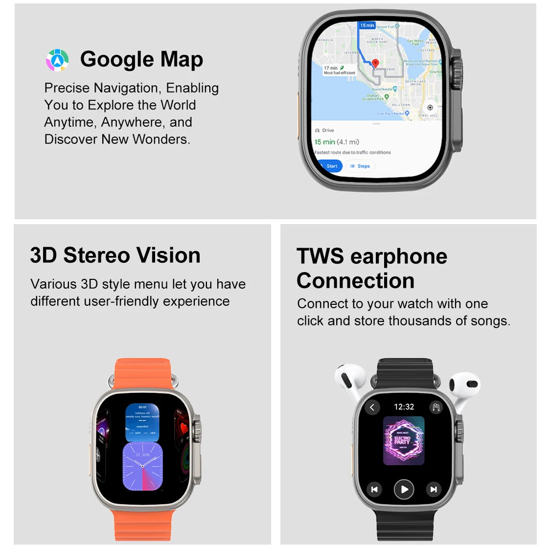 Montre intelligente complète DT Ultra 3