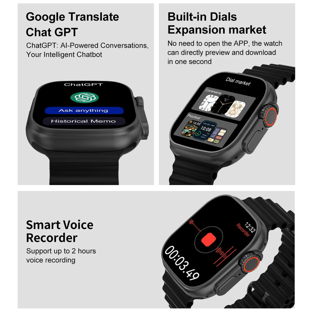 Montre intelligente complète DT Ultra 3