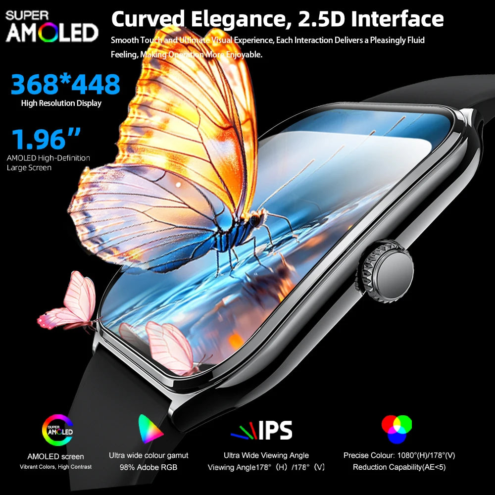 Montre connectée ultra-fine avec écran AMOLED 1,96" HD