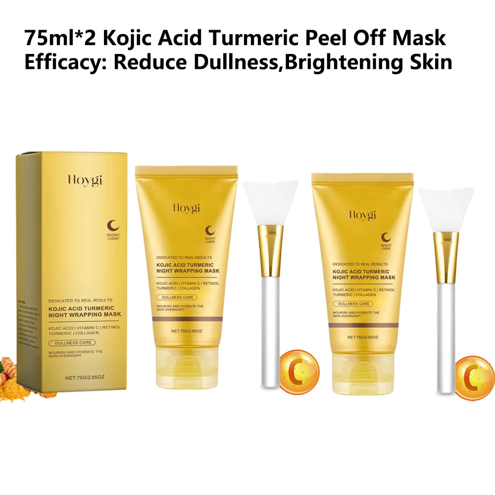Masque peel-off enrichi en collagène, acide kojique et curcuma