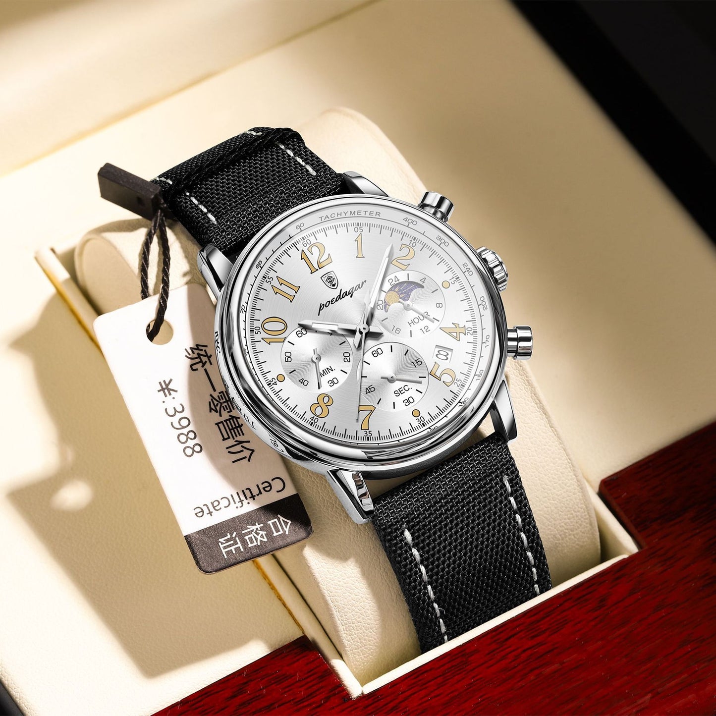 Montre à quartz étanche multifonctionnelle à la mode pour hommes