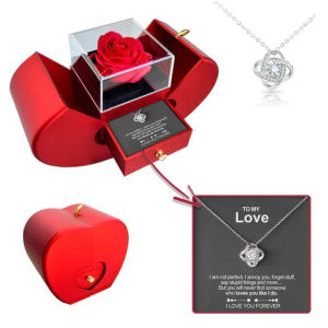 Boîte à bijoux de mode rouge pomme