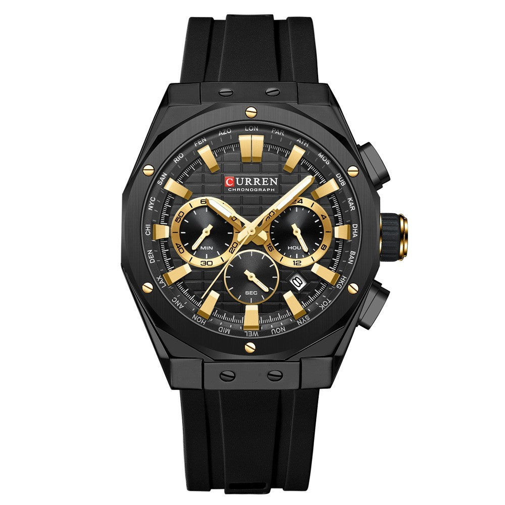 Montre quartz pour hommes avec calendrier