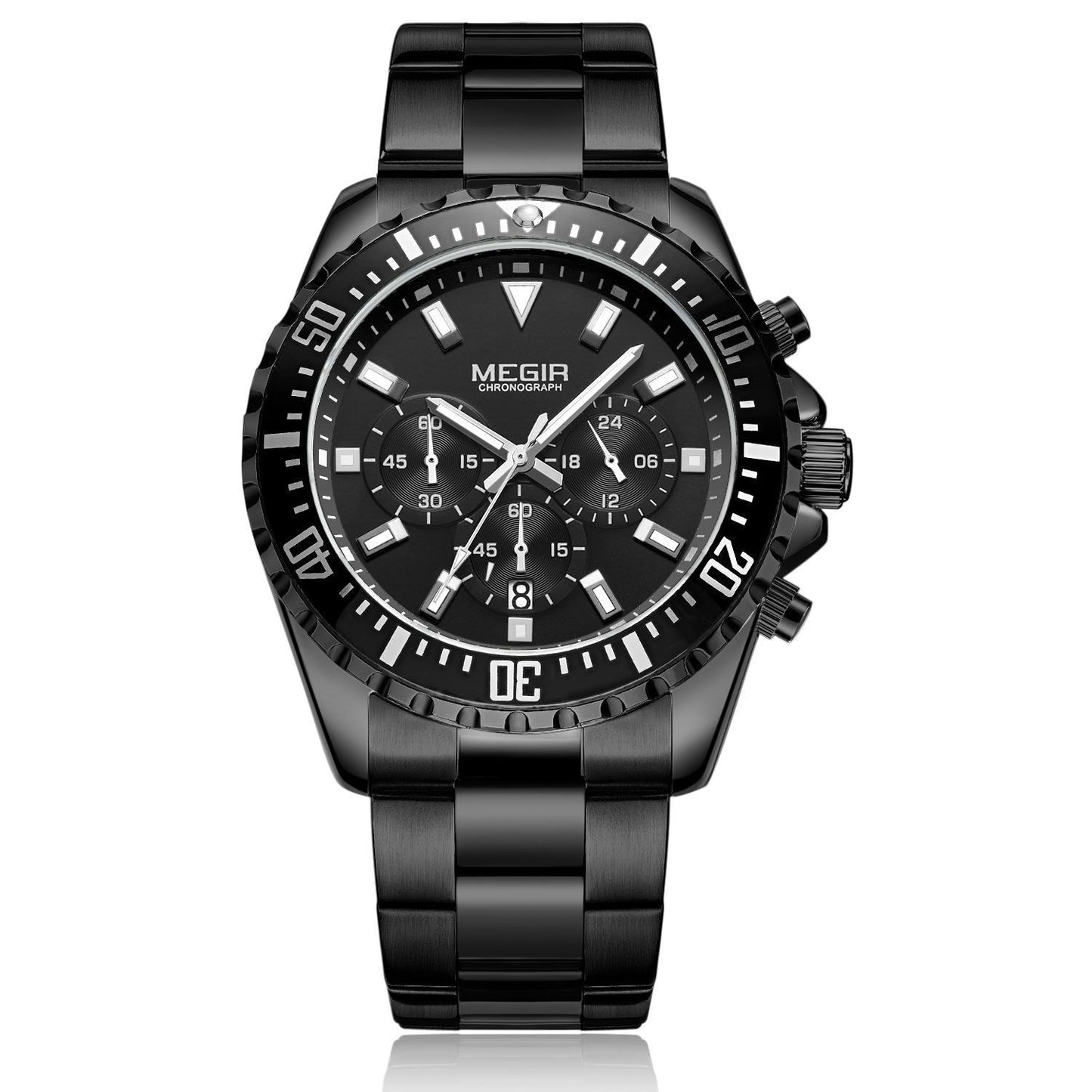 montre homme combine un design sportif avec un calendrier pratique et un affichage lumineux