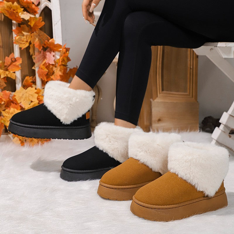 Bottes courtes de neige en peluche