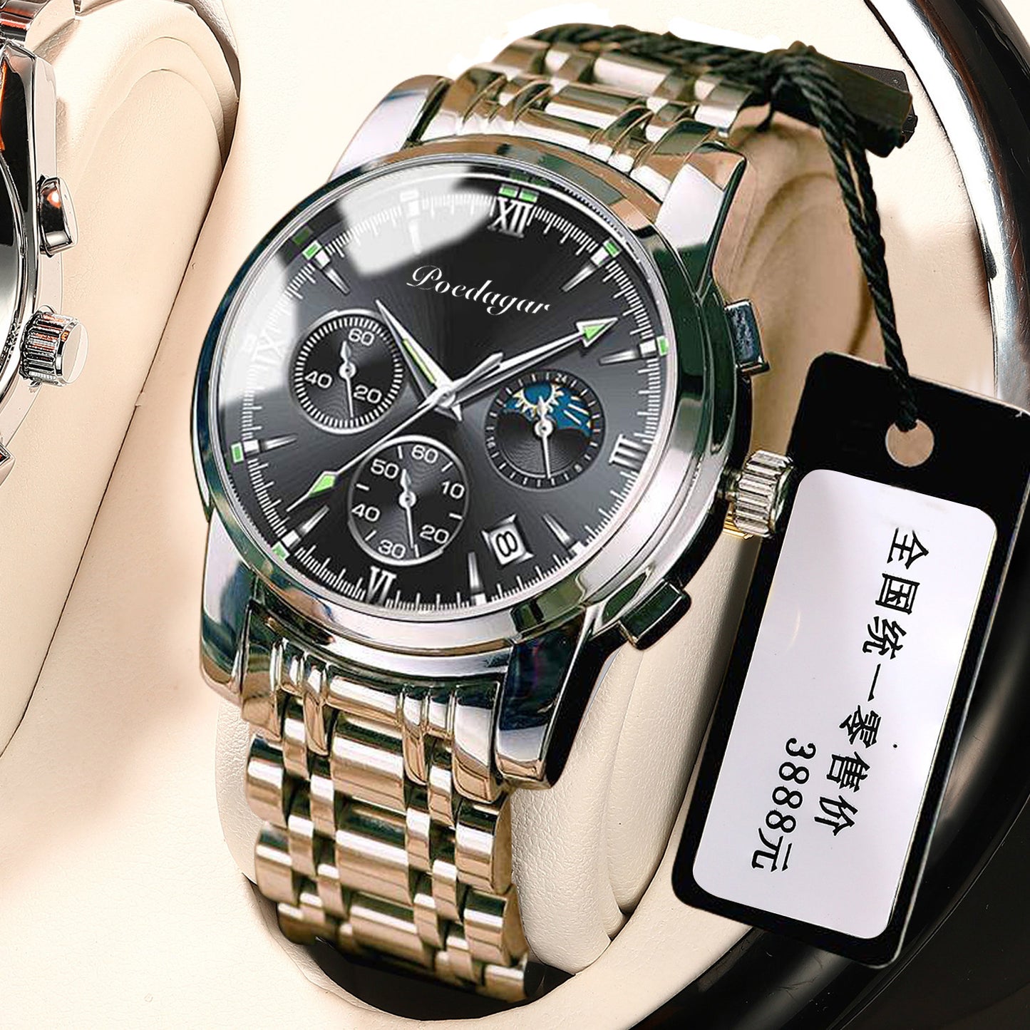 Montre multifonctionnelle pour hommes, étanche et lumineuse