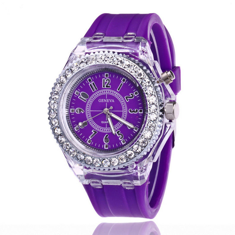Montre à quartz LED lumineuse