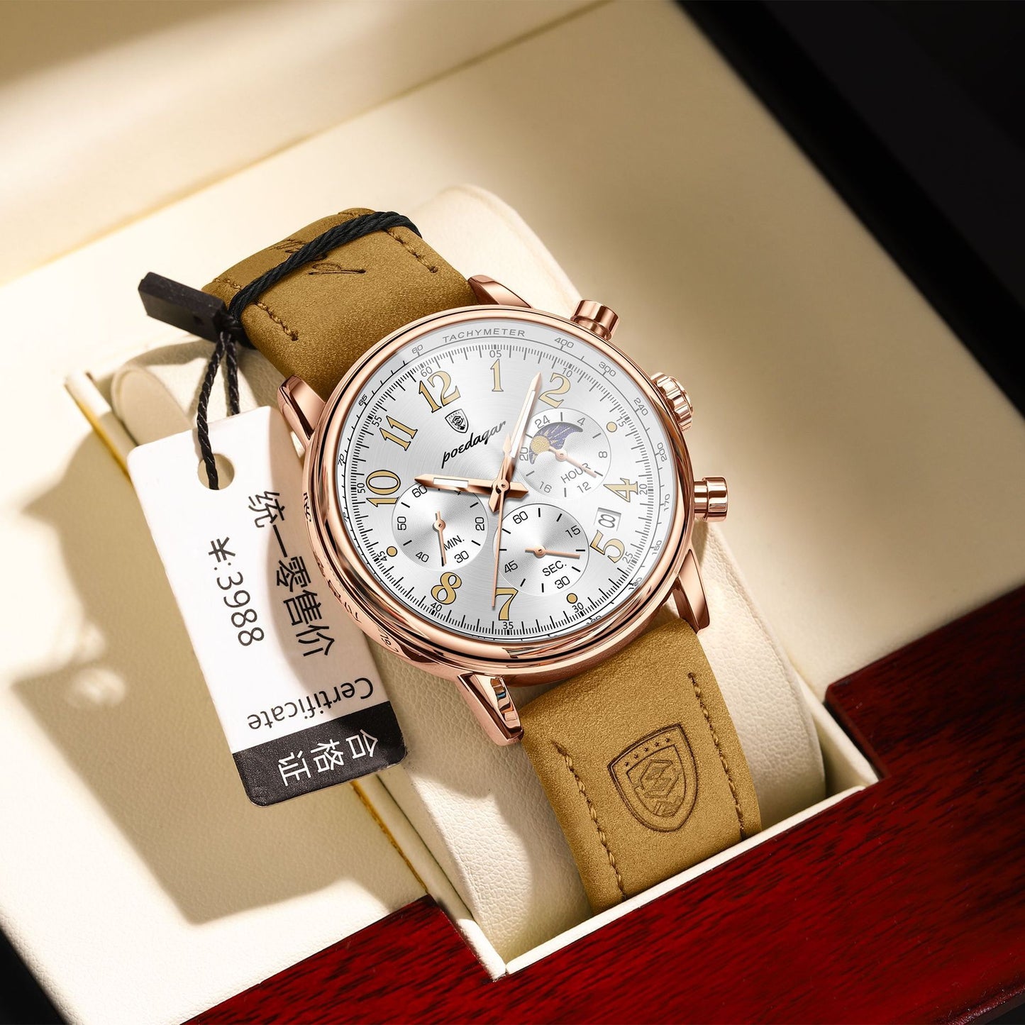 Montre à quartz étanche multifonctionnelle à la mode pour hommes