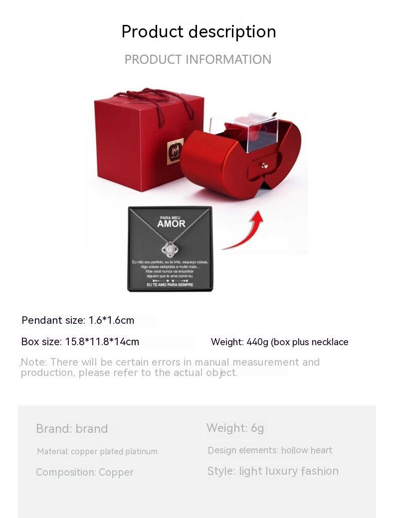 Boîte à bijoux de mode rouge pomme