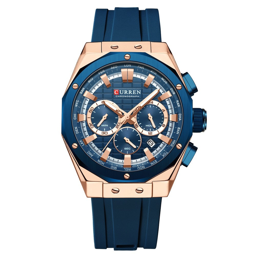Montre quartz pour hommes avec calendrier