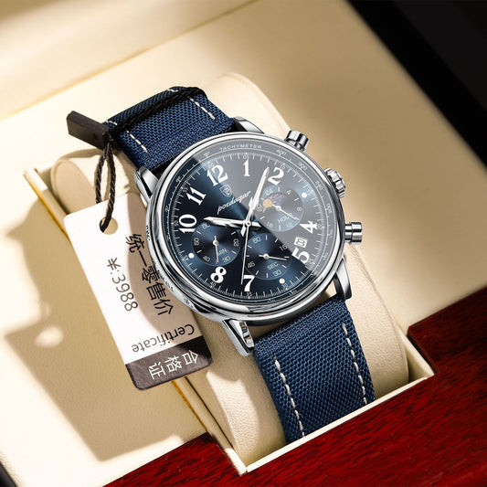 Montre à quartz étanche multifonctionnelle à la mode pour hommes