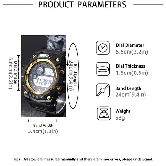 Montre numérique pour hommes
