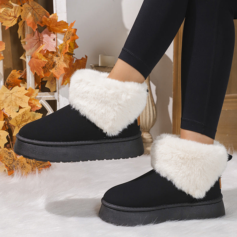 Bottes courtes de neige en peluche