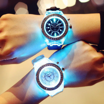 Montre à quartz LED lumineuse