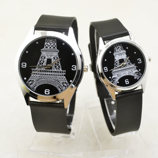 Montre pour couple à la mode de la Tour Eiffel de Paris