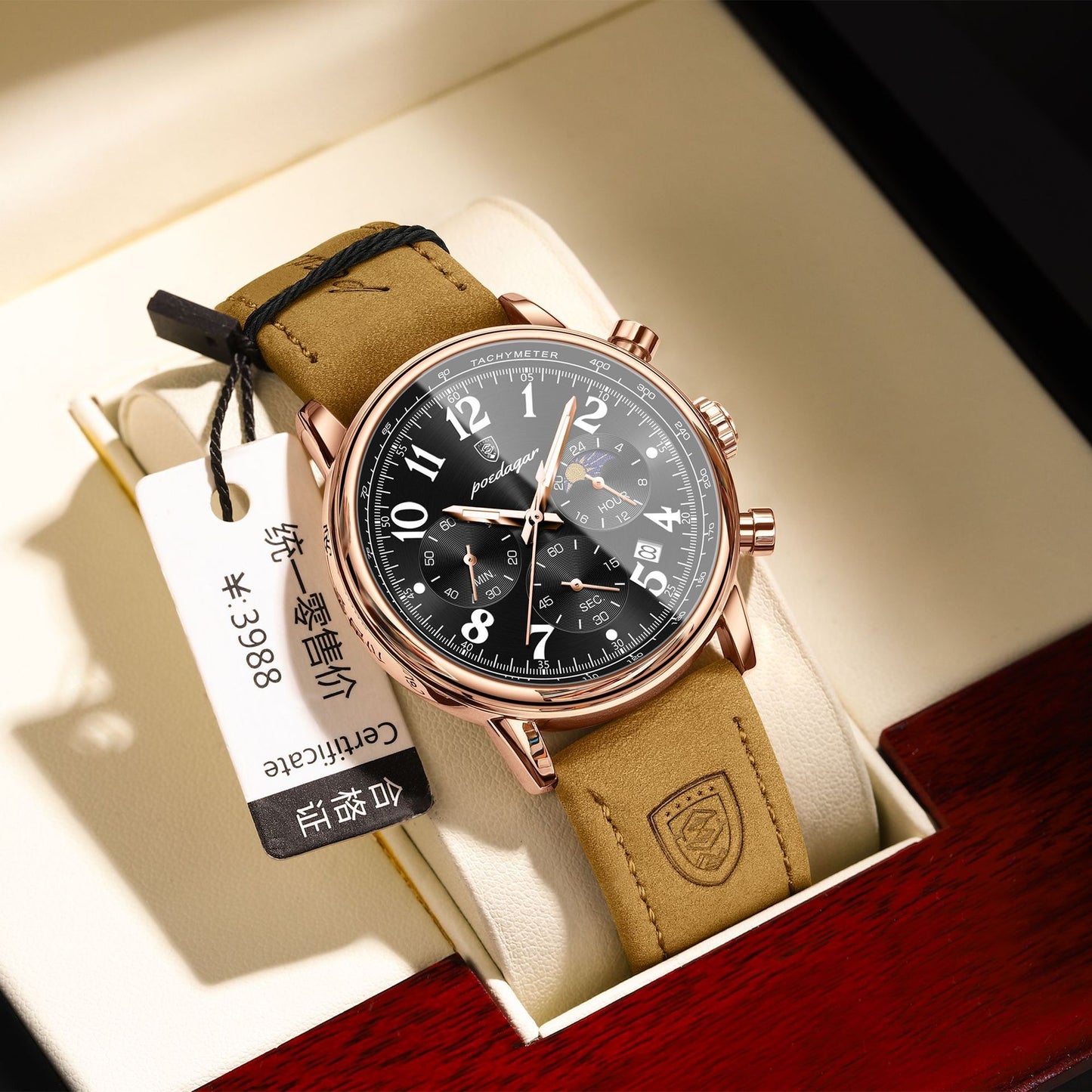 Montre à quartz étanche multifonctionnelle à la mode pour hommes