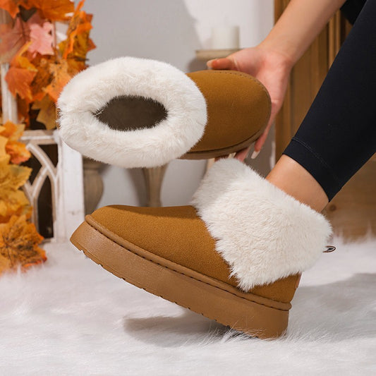 Bottes courtes de neige en peluche
