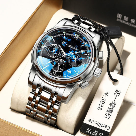 Montre multifonctionnelle pour hommes, étanche et lumineuse