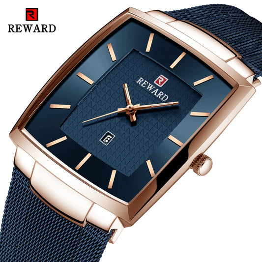 Montre de luxe REWARD Fashion Blue pour hommes