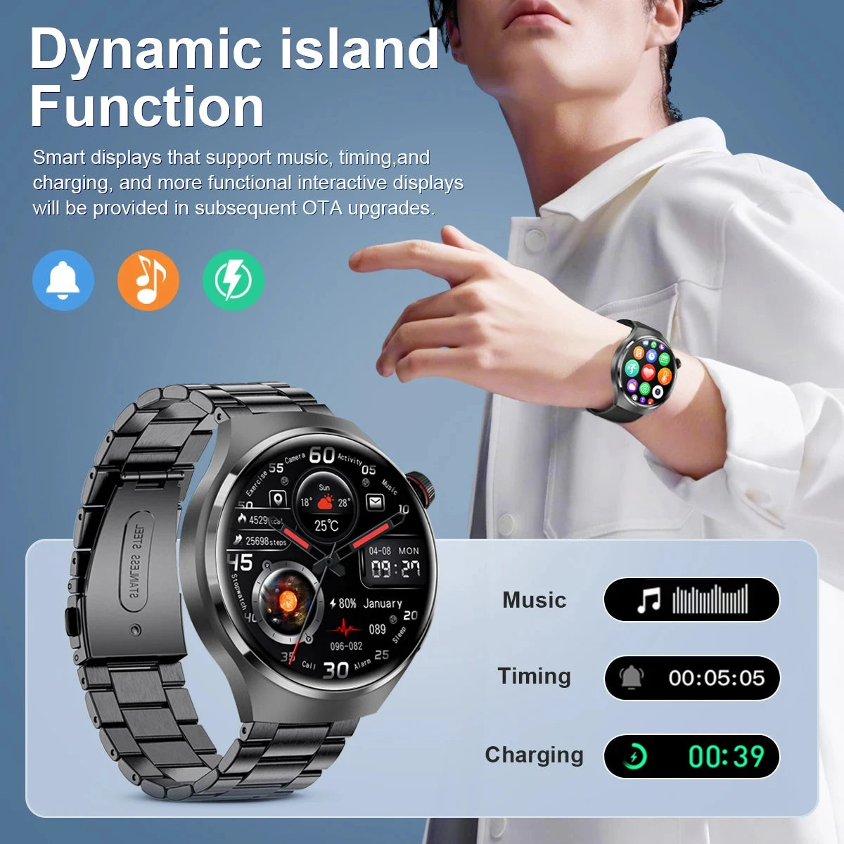 Montre intelligente GPS pour hommes