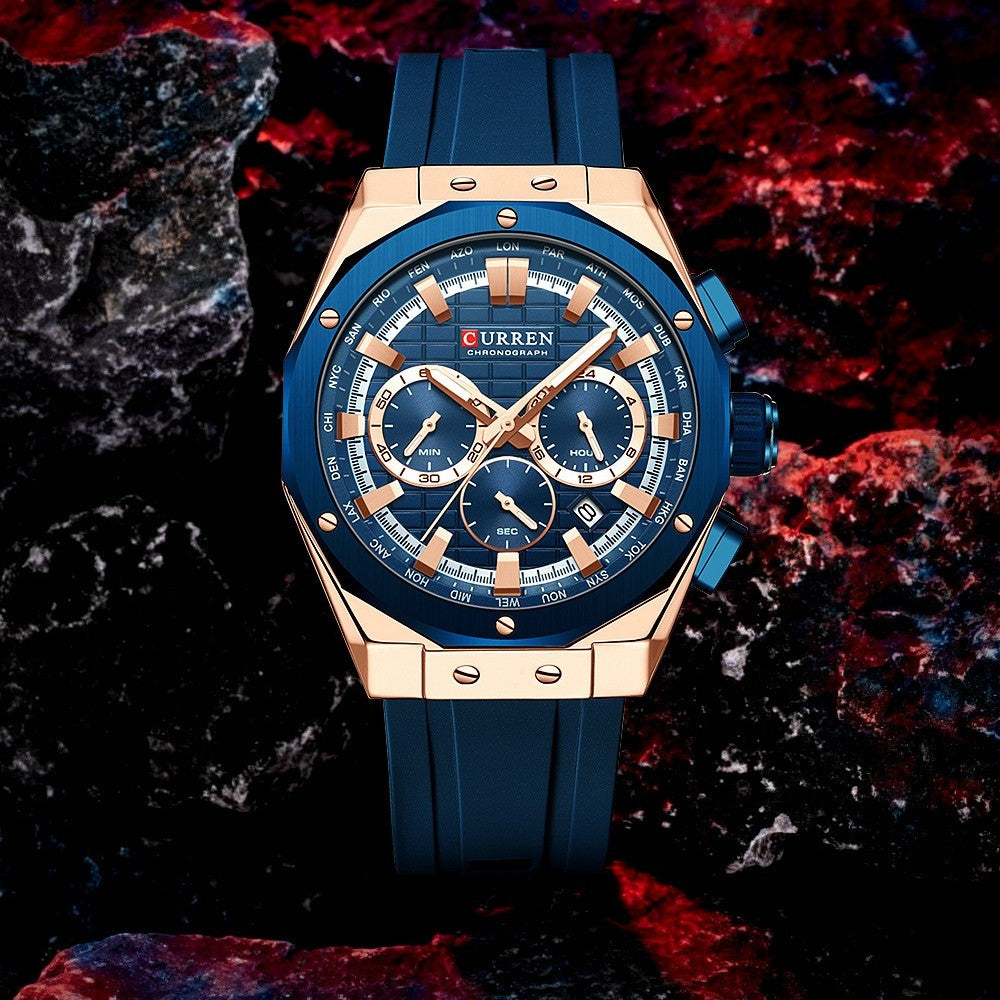 Montre quartz pour hommes avec calendrier